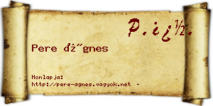 Pere Ágnes névjegykártya